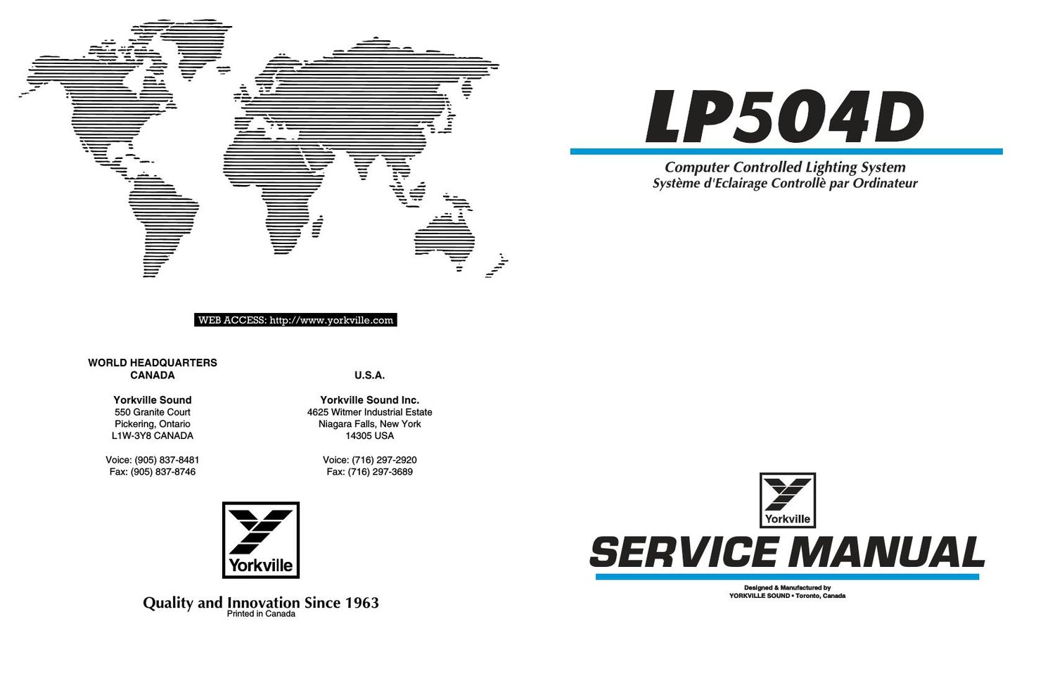 Yorkville LP504D Lighting Controller Service Manual