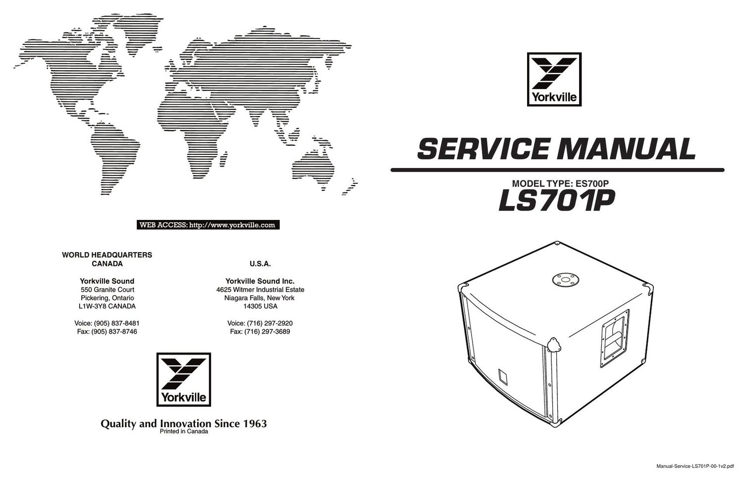 Yorkville LS701P Service Manual
