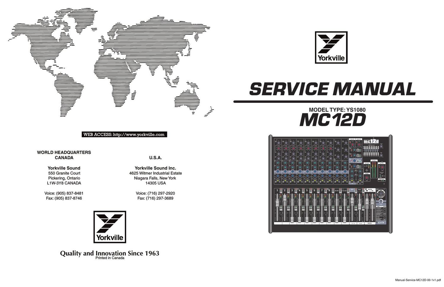 yorkville mc 12 d service manual