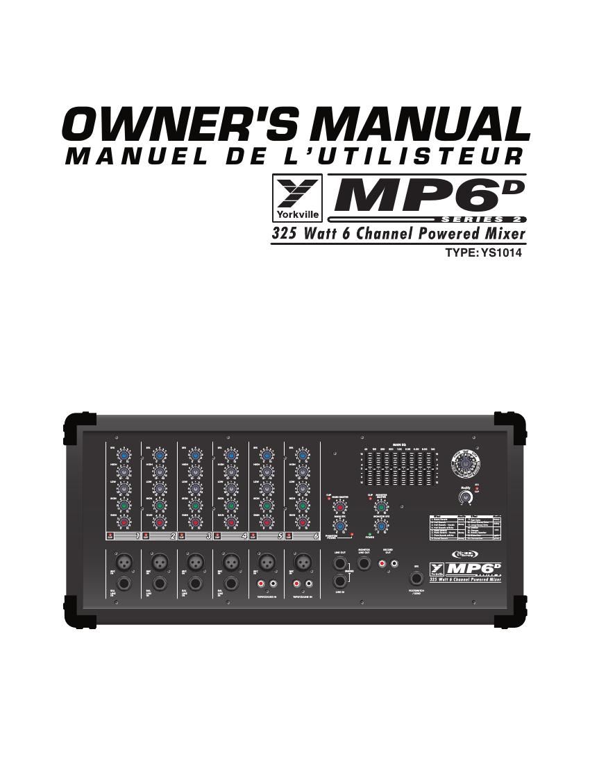 yorkville mp 6 d owners manual