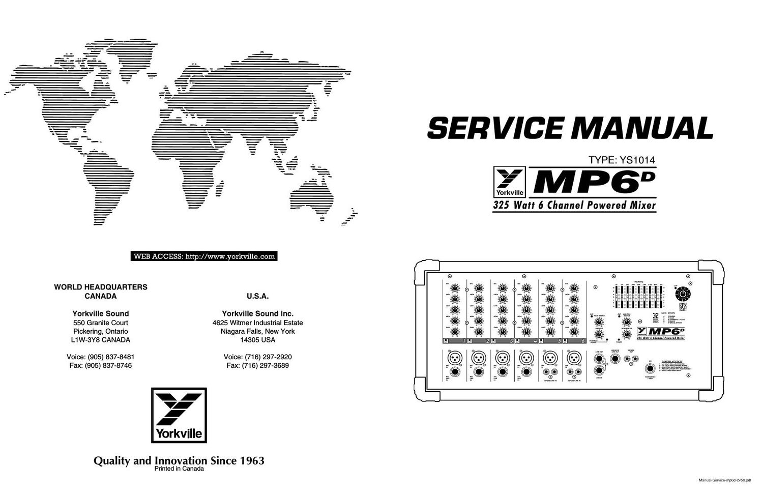 yorkville mp 6 d service manual