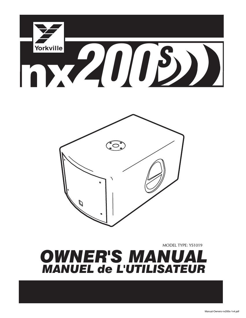 yorkville nx 200 s owners manual