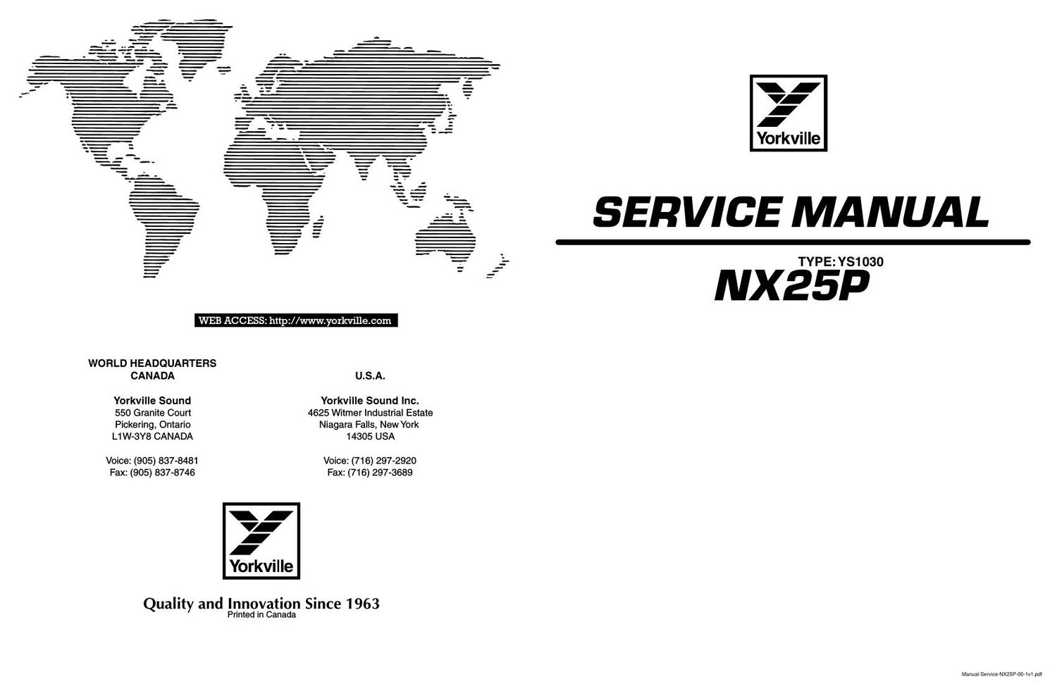 yorkville nx 25 p service manual