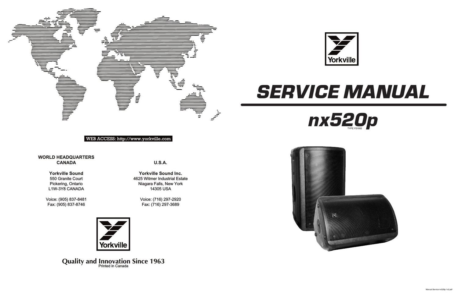 Yorkville NX520P Service Manual
