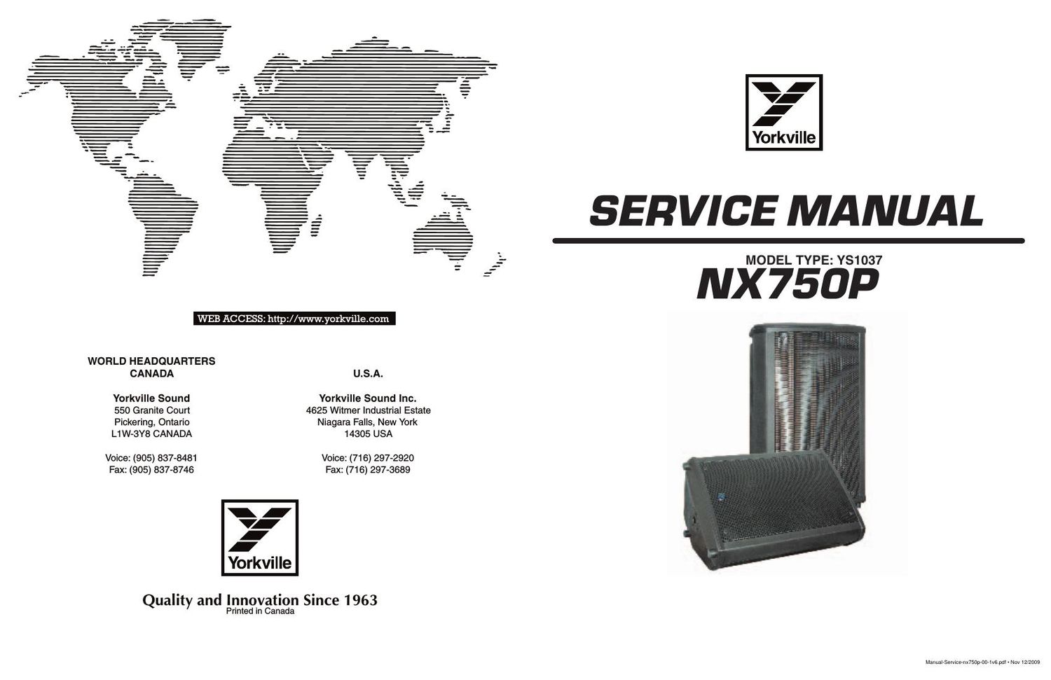 yorkville nx 750 p service manual