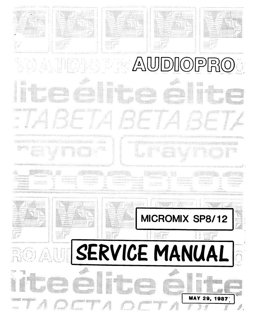 Yorkville SP8 12 PA MicroMIX Service Manual