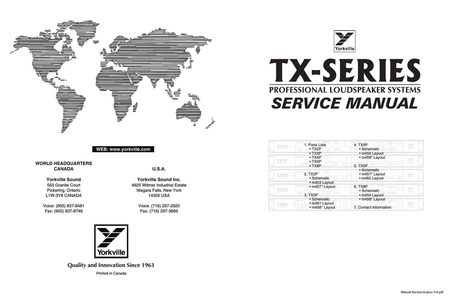 Yorkville TX Series Service Manual