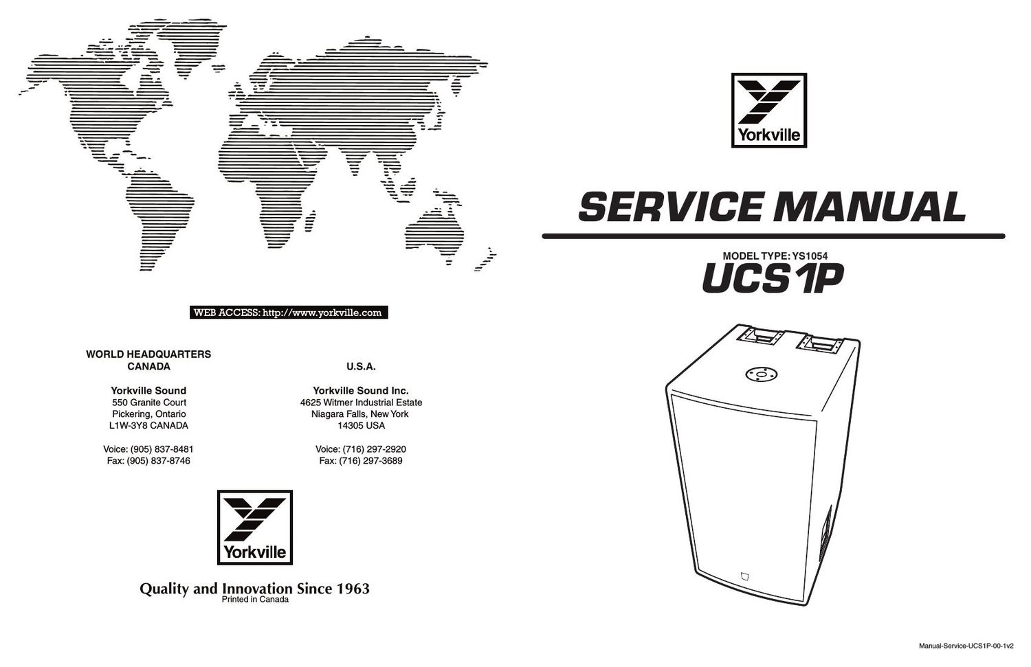 yorkville ucs 1 p service manual