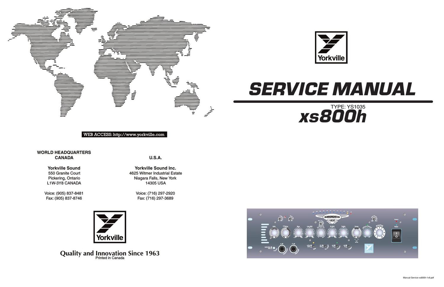 yorkville xs 800 h service manual