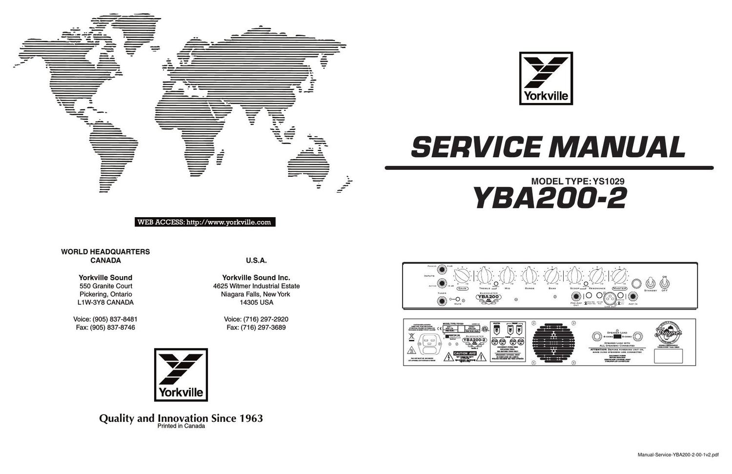 yorkville yba 200 2 service manual