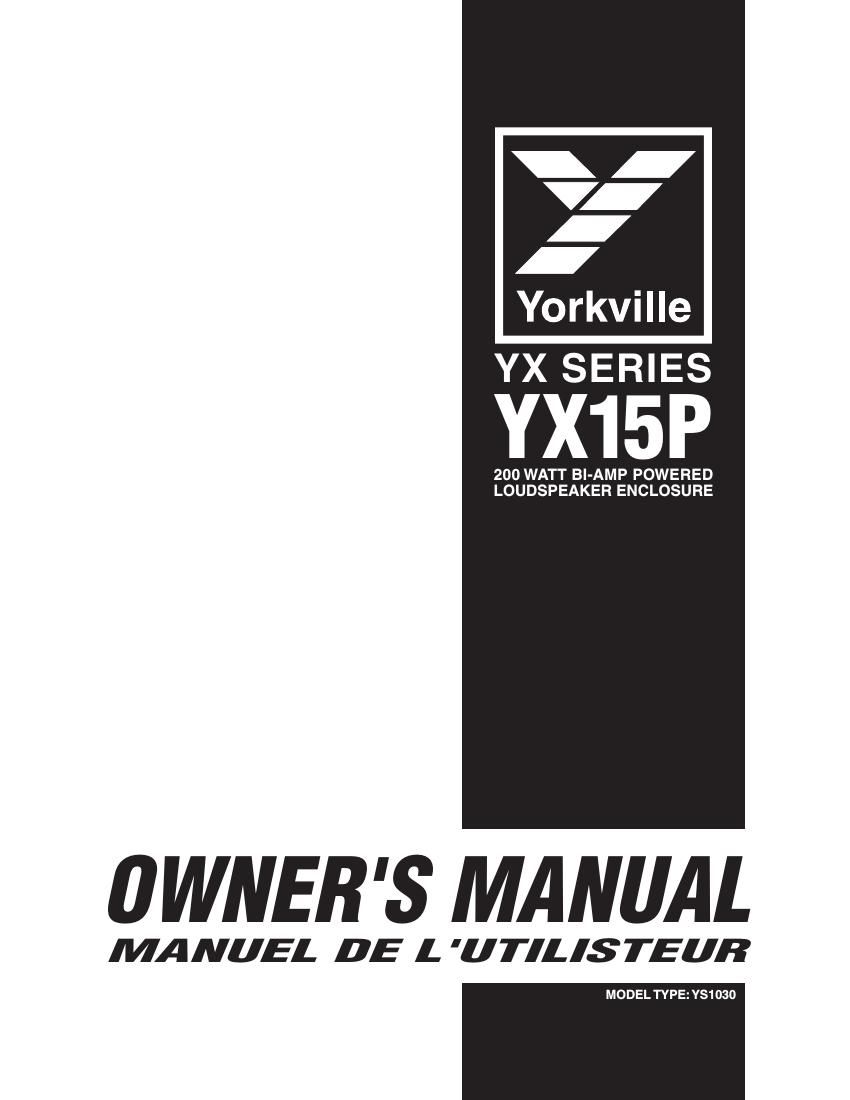 yorkville yx 15 p owners manual