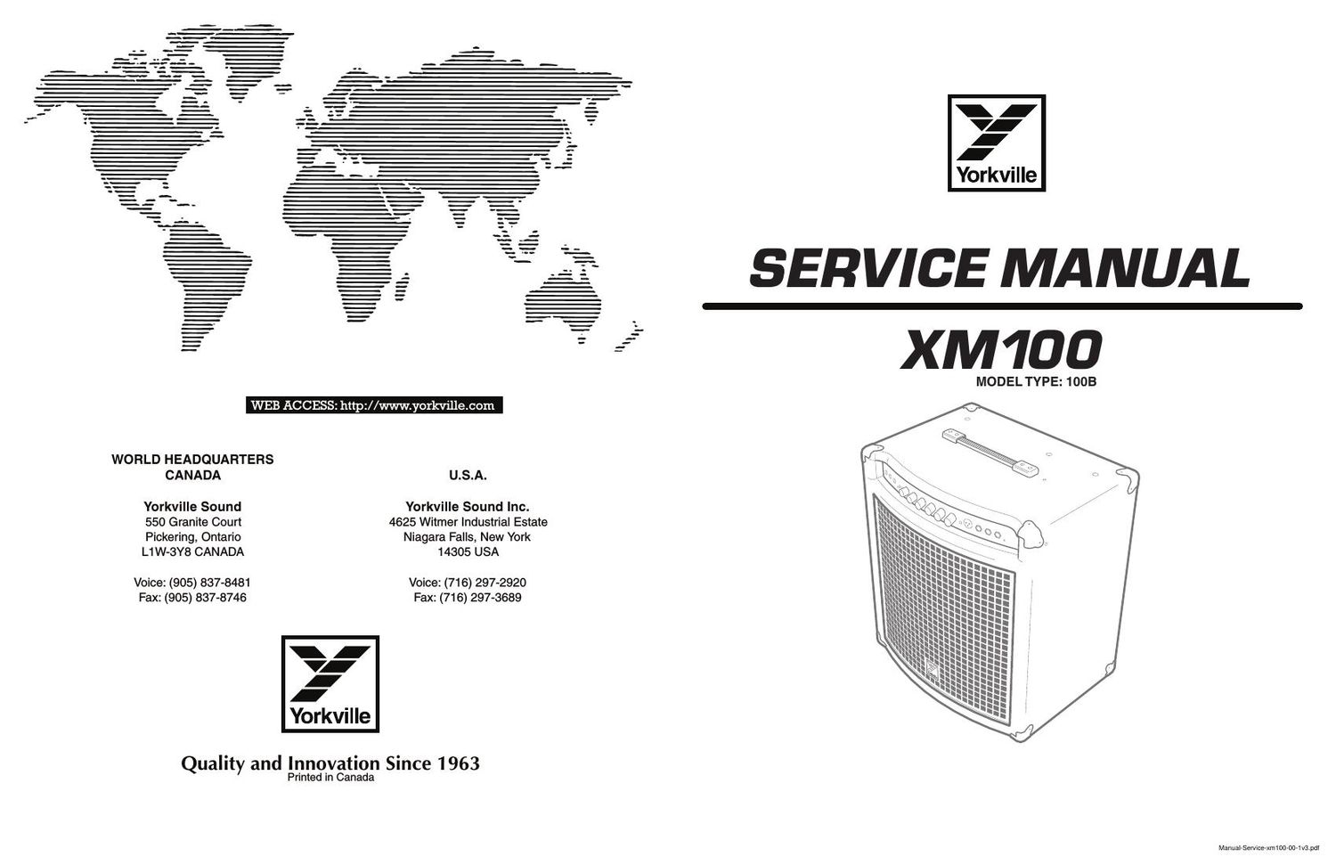 Yorkville xm100 Service Manual