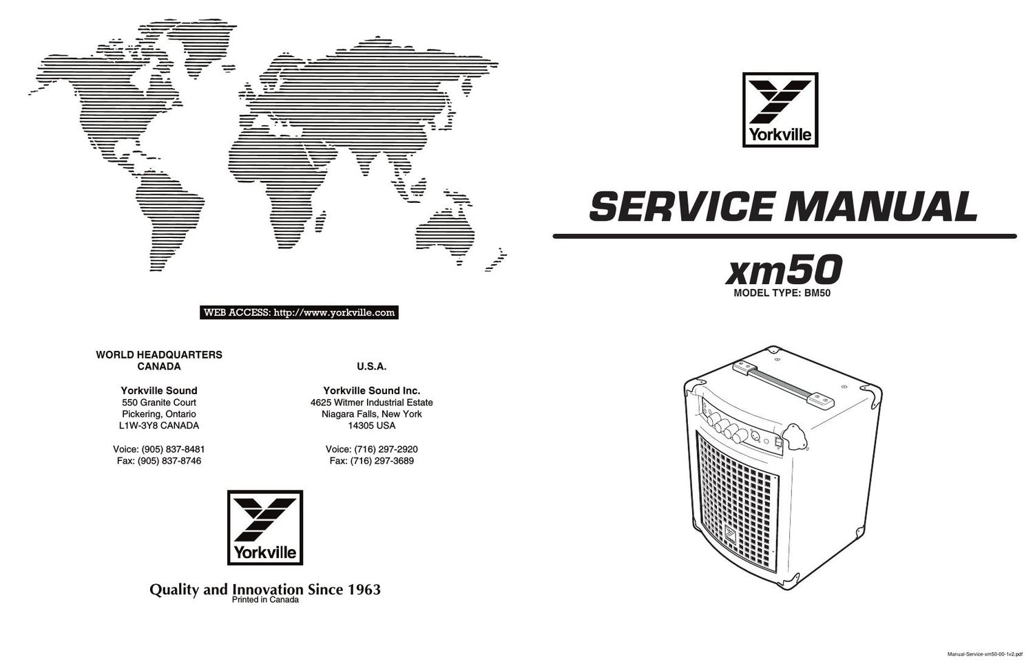Yorkville xm50 Service Manual