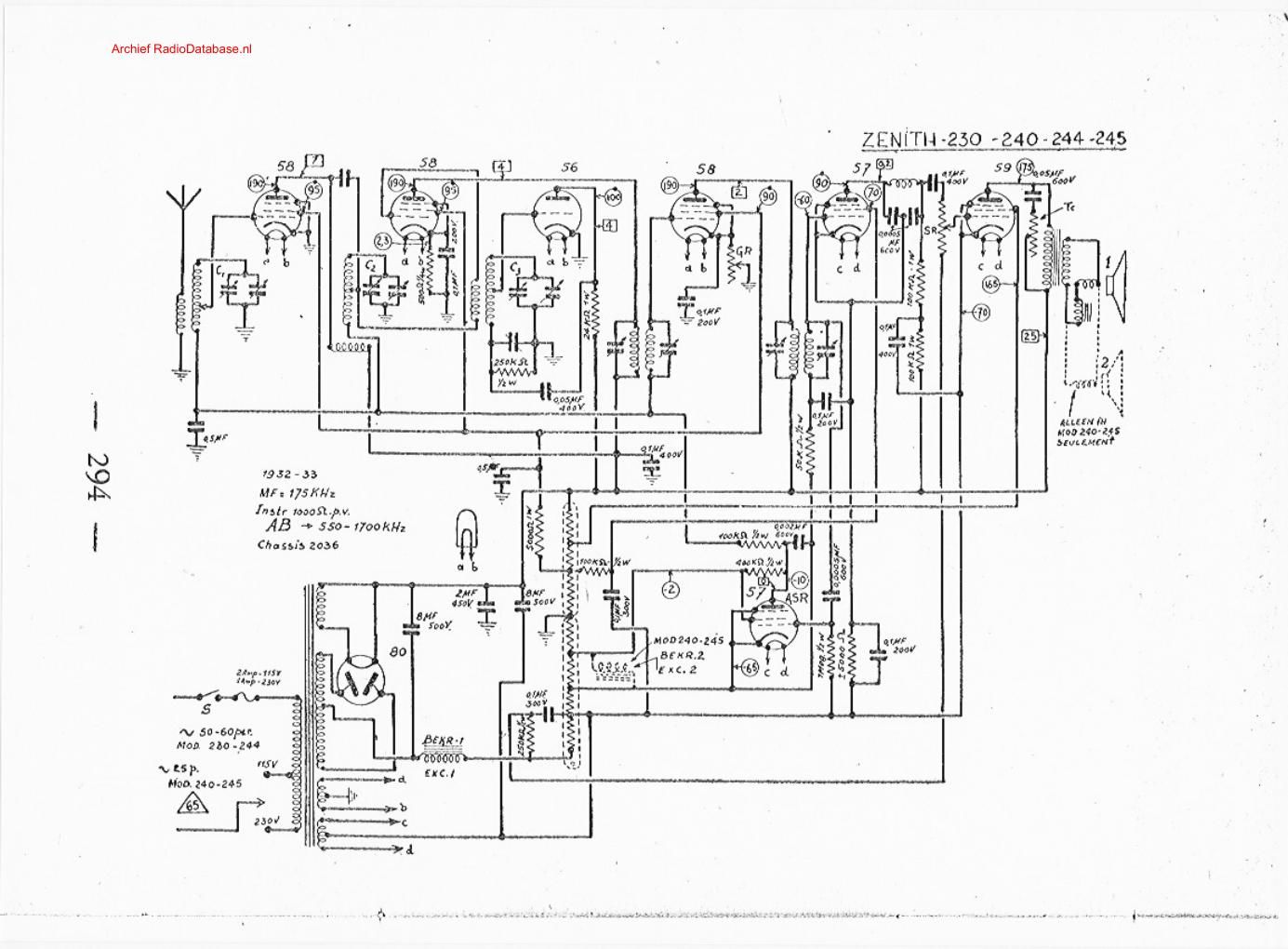 zenith 230 240 244 245 schematic