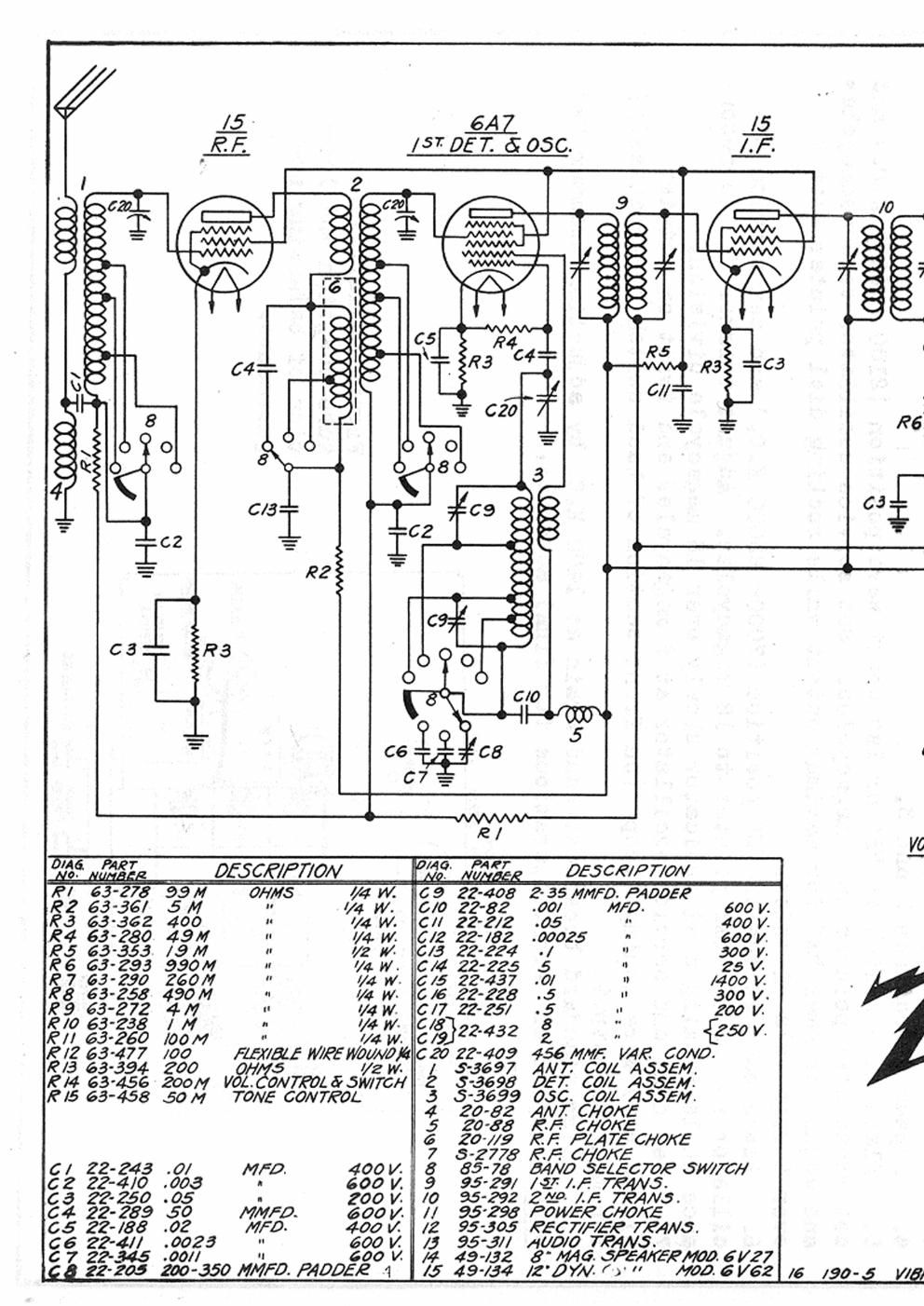 zenith 6 v 27 schematic