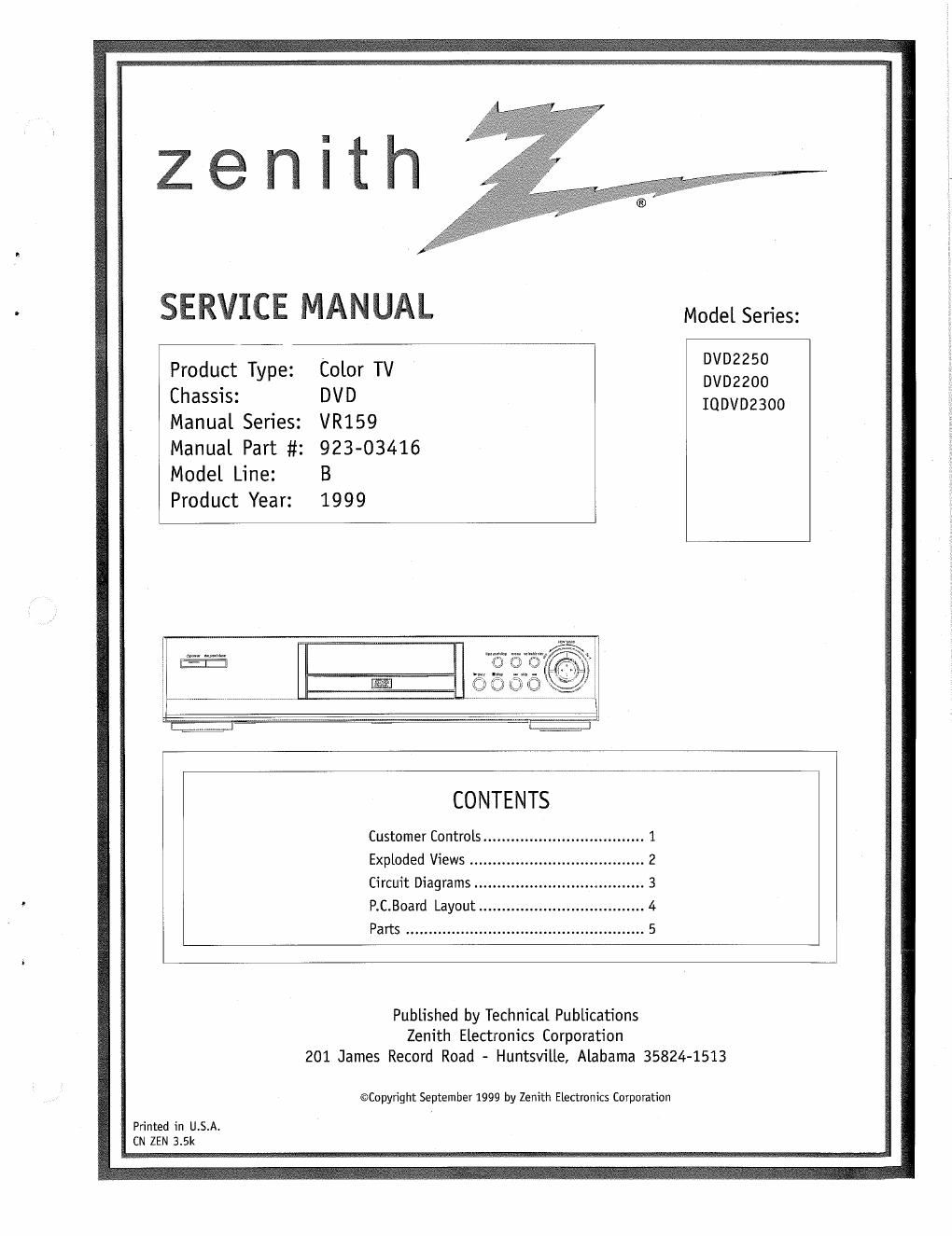 zenith dvd 2200 service manual